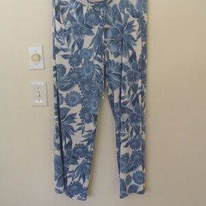 Beach break blue and white Palazzo pants / bathing suit cover up large boho